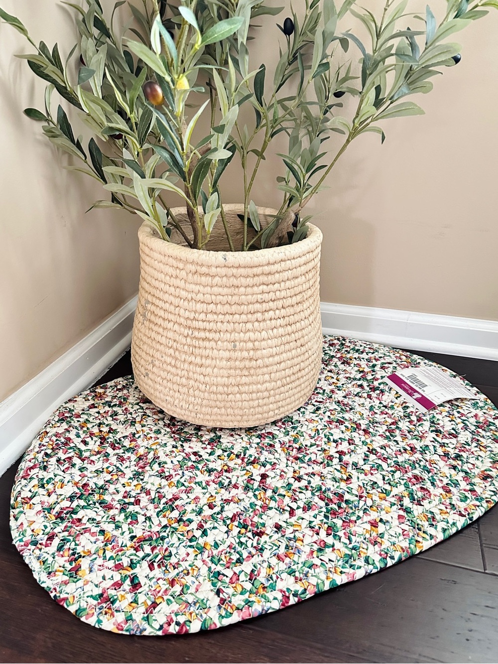 VTG Longaberger Braided Garden Rug NWT 20x30 Floral Cottage Farmhouse Accent Rug